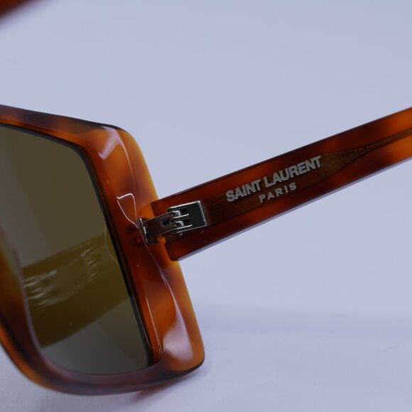 Saint Laurent SL451 005 Sunglasses Light Havana Square Frame, Brown Lenses - Picture 7 of 11
